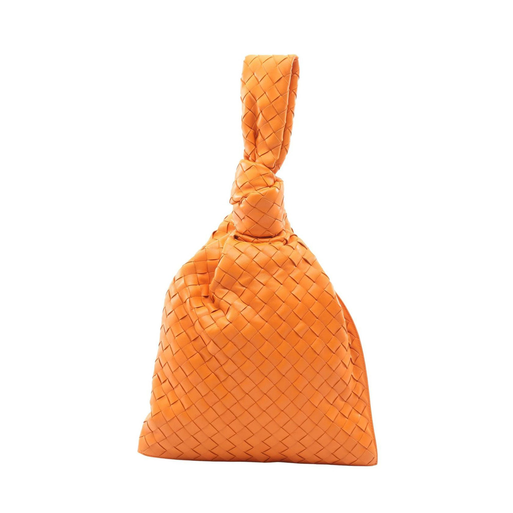 Bottega Veneta BV Twist Intrecciato Handbag Leather Orange